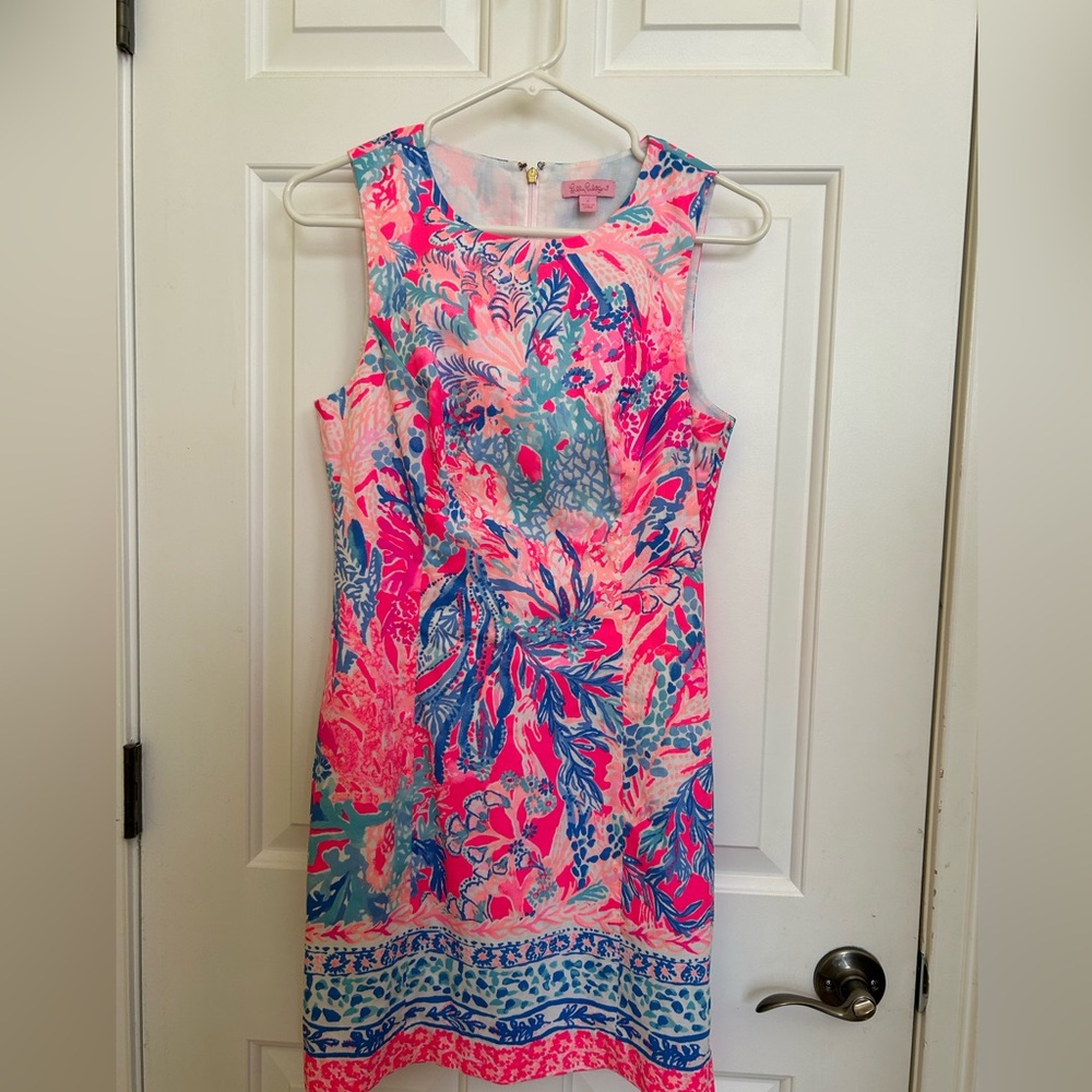 Lilly Pulitzer Pink and Blue Tropical Mini Dress